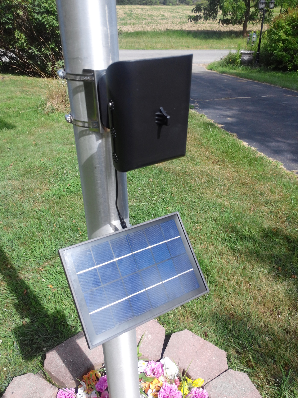 Entry Level Commercial Solar Flagpole Light with upgraded solar panel - PolePalUSA